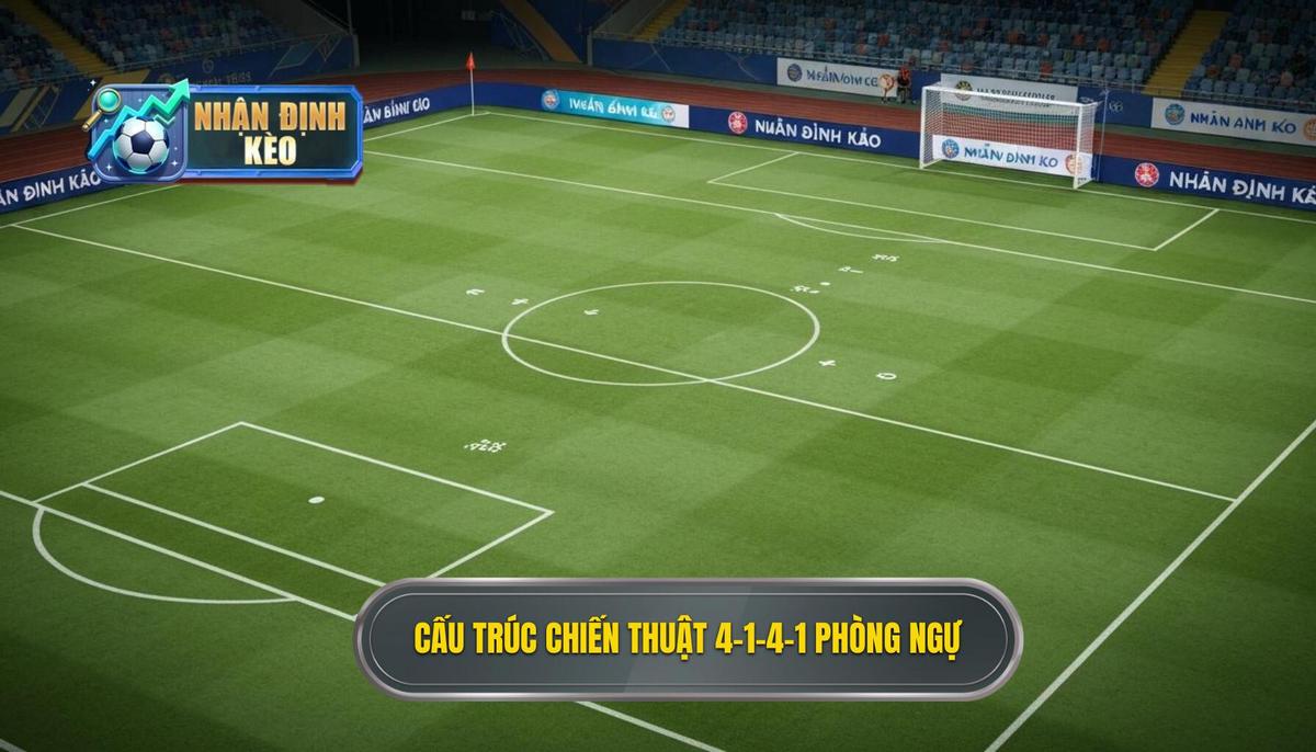 Phân tích cấu trúc cơ bản của Chiến thuật 4-1-4-1 phòng ngự