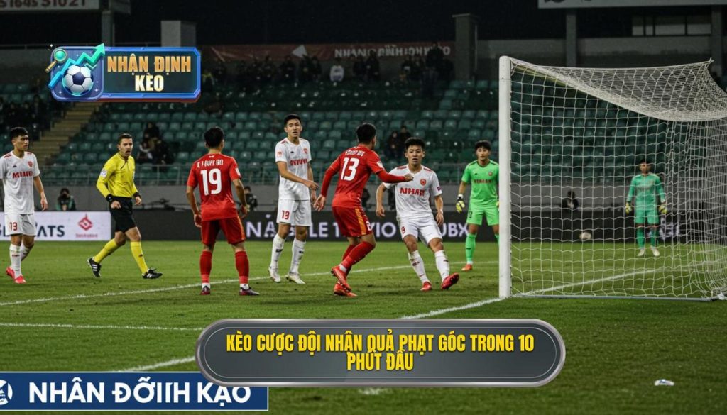 Kèo cược đội nhận quả phạt góc trong 10 phút đầu